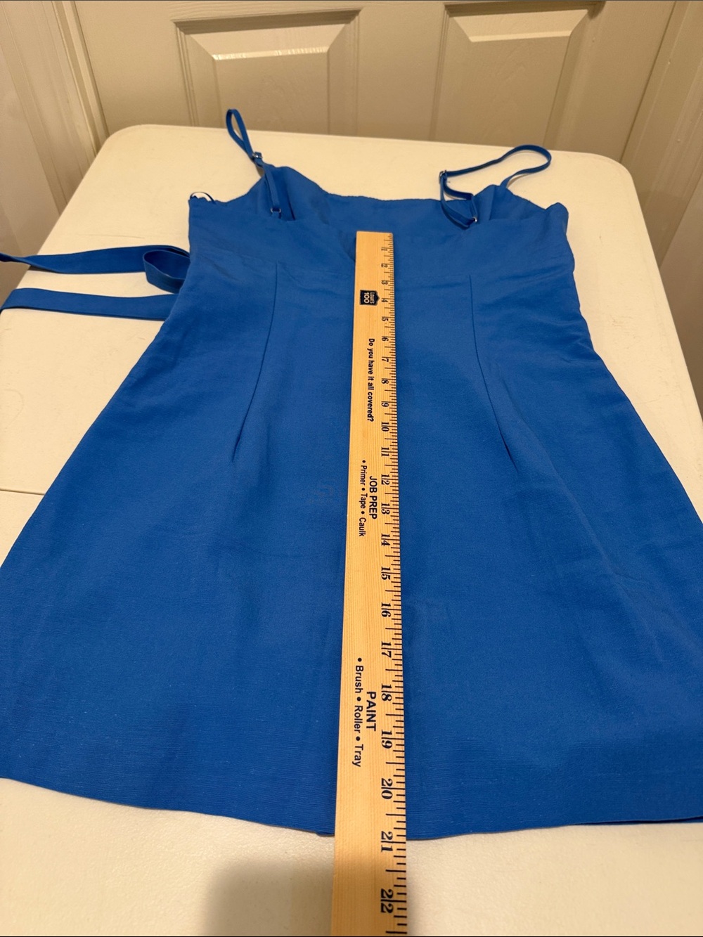Zara Cobalt Blue Wedding Guest Mini SKORT Cutout Side Tie Spaghetti Strap S - Picture 15 of 16